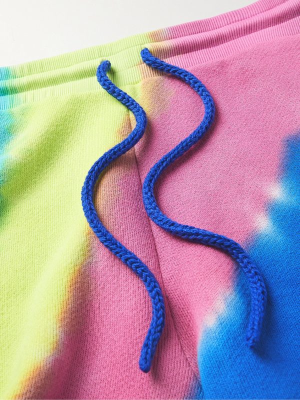 Rainbow Void Tie-Dyed Cotton and Cashmere-Blend Jersey Drawstring Shorts - E1 Rainbow Void Tie-Dyed Cotton and Cashmere-Blend Jersey Drawstring Shorts - E1