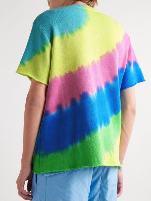 Rainbow Void Tie-Dyed Cotton and Cashmere-Blend Jersey T-Shirt - BK Rainbow Void Tie-Dyed Cotton and Cashmere-Blend Jersey T-Shirt - BK