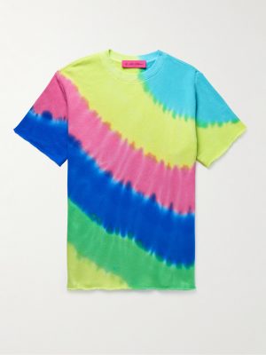 Rainbow Void Tie-Dyed Cotton and Cashmere-Blend Jersey T-Shirt Rainbow Void Tie-Dyed Cotton and Cashmere-Blend Jersey T-Shirt