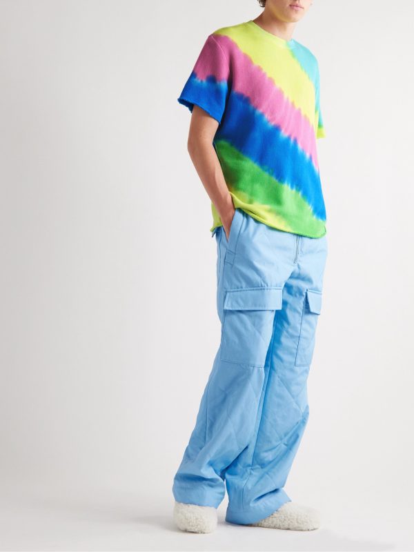Rainbow Void Tie-Dyed Cotton and Cashmere-Blend Jersey T-Shirt - OU Rainbow Void Tie-Dyed Cotton and Cashmere-Blend Jersey T-Shirt - OU