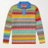 Jolly Ribbed Striped Cashmere Half-Zip Sweater Jolly Ribbed Striped Cashmere Half-Zip Sweater