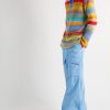 Jolly Ribbed Striped Cashmere Half-Zip Sweater - OU Jolly Ribbed Striped Cashmere Half-Zip Sweater - OU