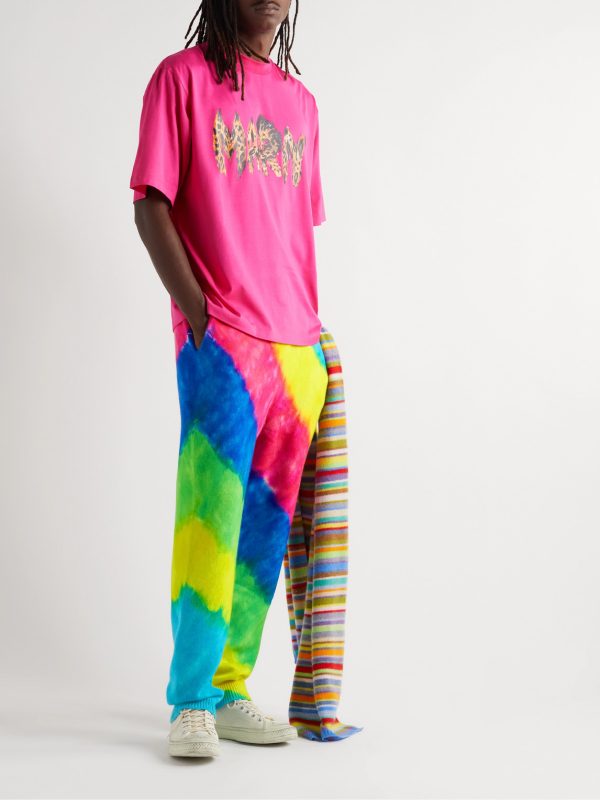 Rainbow Void Tie-Dyed Cashmere Sweatpants - OU Rainbow Void Tie-Dyed Cashmere Sweatpants - OU