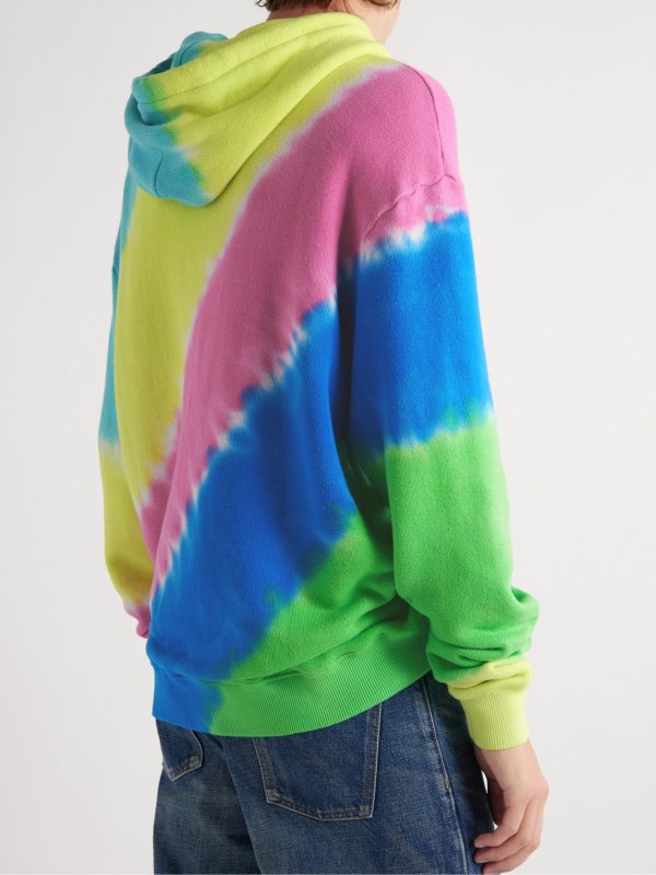 Oversized Tie-Dyed Cotton and Cashmere-Blend Jersey Hoodie - BK Oversized Tie-Dyed Cotton and Cashmere-Blend Jersey Hoodie - BK