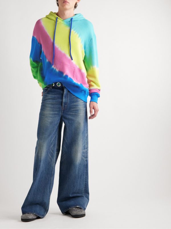 Oversized Tie-Dyed Cotton and Cashmere-Blend Jersey Hoodie - OU Oversized Tie-Dyed Cotton and Cashmere-Blend Jersey Hoodie - OU