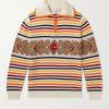 Striped Wool-Blend Half-Zip Sweater Striped Wool-Blend Half-Zip Sweater