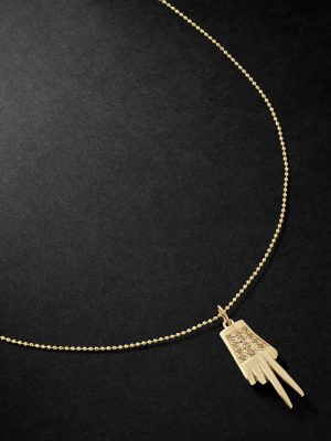 Man Peace Gold Diamond Pendant Necklace