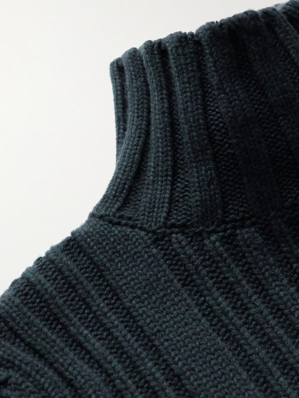 Ribbed Baby Cashmere Rollneck Sweater - CU Ribbed Baby Cashmere Rollneck Sweater - CU