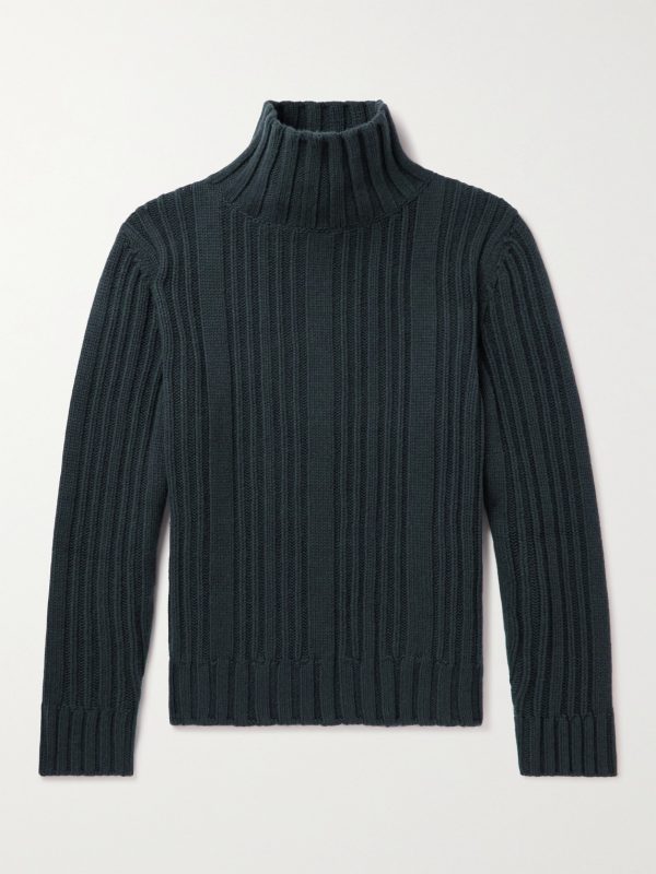 Ribbed Baby Cashmere Rollneck Sweater Ribbed Baby Cashmere Rollneck Sweater