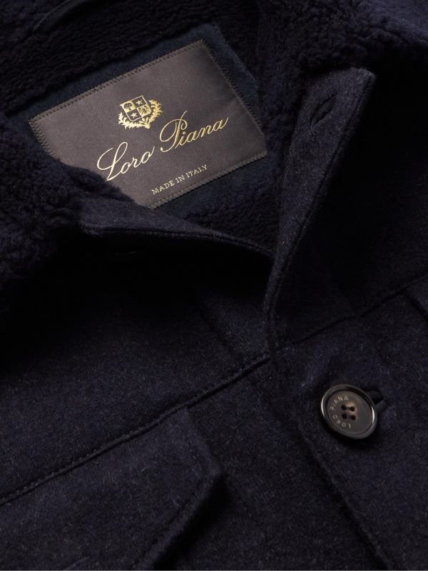 Heiden Shearling-Trimmed Cashmere-Blend Jacket - CU Heiden Shearling-Trimmed Cashmere-Blend Jacket - CU