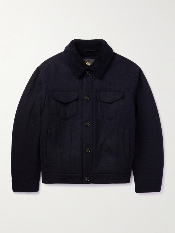 Heiden Shearling-Trimmed Cashmere-Blend Jacket Heiden Shearling-Trimmed Cashmere-Blend Jacket