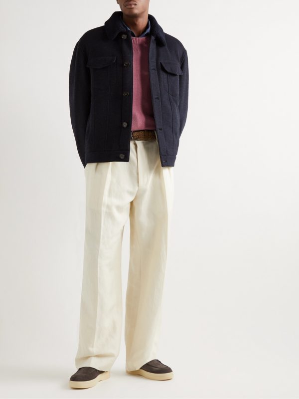 Heiden Shearling-Trimmed Cashmere-Blend Jacket - OU Heiden Shearling-Trimmed Cashmere-Blend Jacket - OU