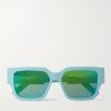 CD SU Square-Frame Acetate and Silver-Tone Sunglasses