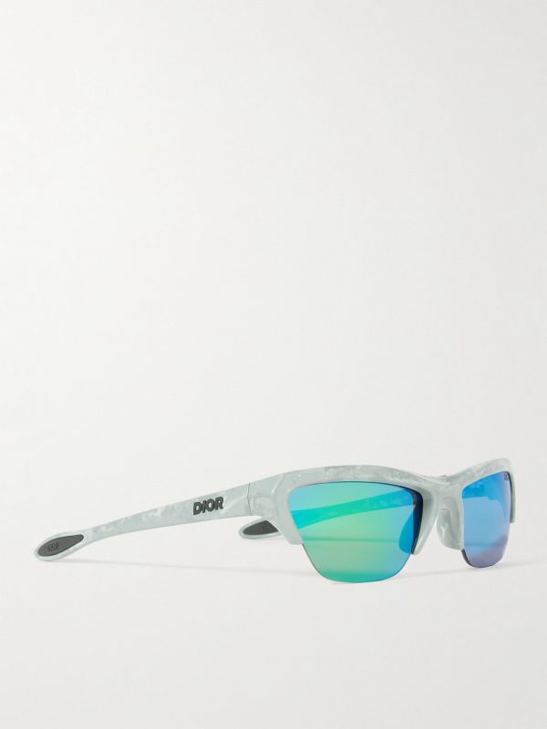 Diorbay S1U Rectangular-Frame Acetate Mirrored Sunglasses - BK Diorbay S1U Rectangular-Frame Acetate Mirrored Sunglasses - BK