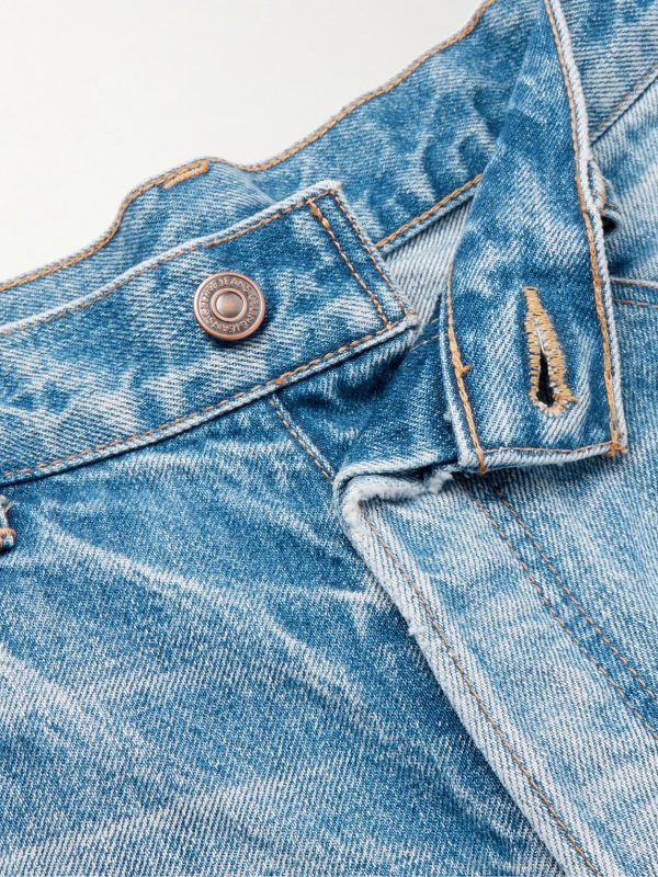 Wesley Wide-Leg Distressed Denim Shorts - E1 Wesley Wide-Leg Distressed Denim Shorts - E1