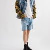Wesley Wide-Leg Distressed Denim Shorts - OU Wesley Wide-Leg Distressed Denim Shorts - OU