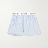 Straight-Leg Striped Silk Pyjama Shorts