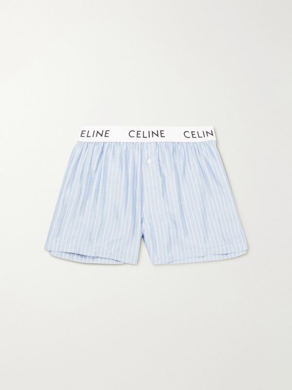 Straight-Leg Striped Silk Pyjama Shorts