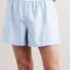 Straight-Leg Striped Silk Pyjama Shorts - OU