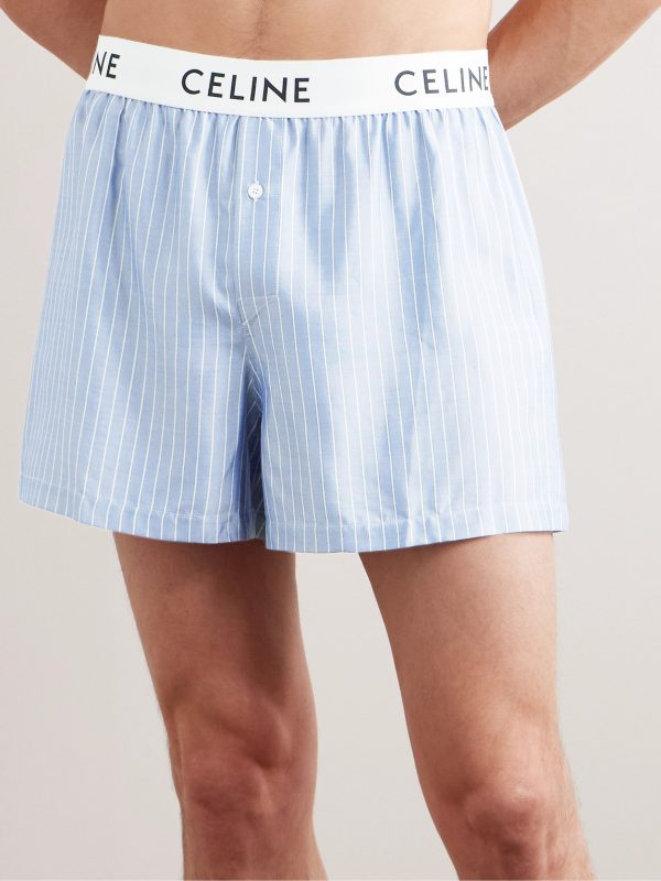 Straight-Leg Striped Silk Pyjama Shorts - OU