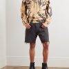Wesley Wide-Leg Distressed Denim Shorts - OU Wesley Wide-Leg Distressed Denim Shorts - OU