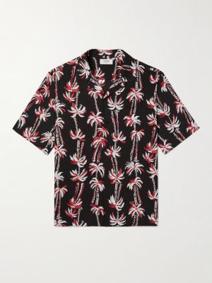 Convertible-Collar Printed Voile Shirt Convertible-Collar Printed Voile Shirt