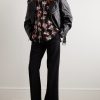 Convertible-Collar Printed Voile Shirt - OU Convertible-Collar Printed Voile Shirt - OU