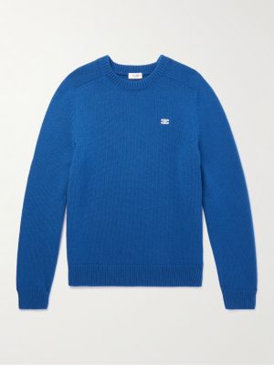 Logo-Embroidered Wool and Cashmere-Blend Sweater Logo-Embroidered Wool and Cashmere-Blend Sweater