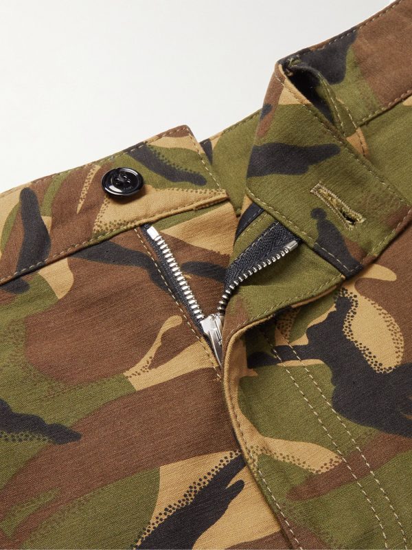Wide-Leg Camouflage-Print Cotton Cargo Shorts - E1 Wide-Leg Camouflage-Print Cotton Cargo Shorts - E1