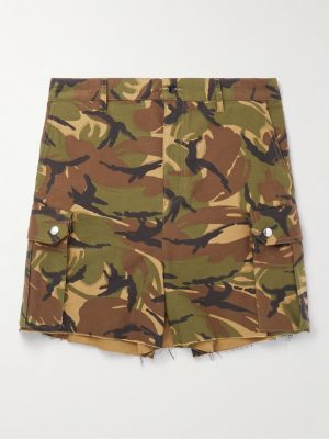 Wide-Leg Camouflage-Print Cotton Cargo Shorts Wide-Leg Camouflage-Print Cotton Cargo Shorts