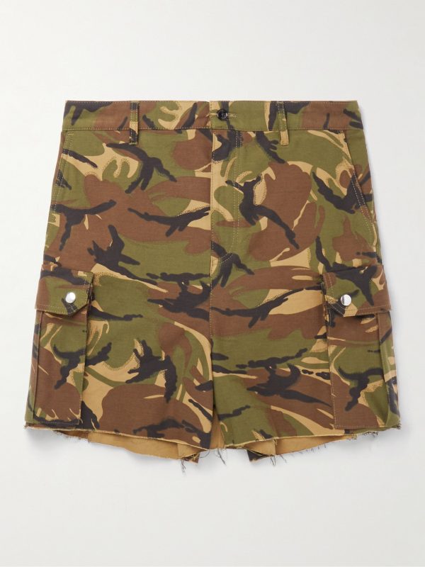 Wide-Leg Camouflage-Print Cotton Cargo Shorts Wide-Leg Camouflage-Print Cotton Cargo Shorts
