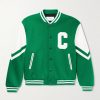 Teddy Appliquéd Virgin Wool-Blend and Leather Varsity Jacket Teddy Appliquéd Virgin Wool-Blend and Leather Varsity Jacket