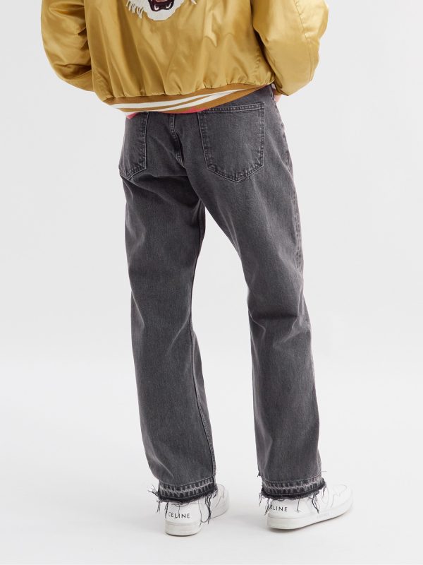 Frayed Straight-Leg Jeans - BK Frayed Straight-Leg Jeans - BK