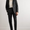 Straight-Leg Striped Sequin-Embellished Wool Trousers - OU