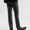 Panelled Full-Grain Leather Trousers - BK Panelled Full-Grain Leather Trousers - BK