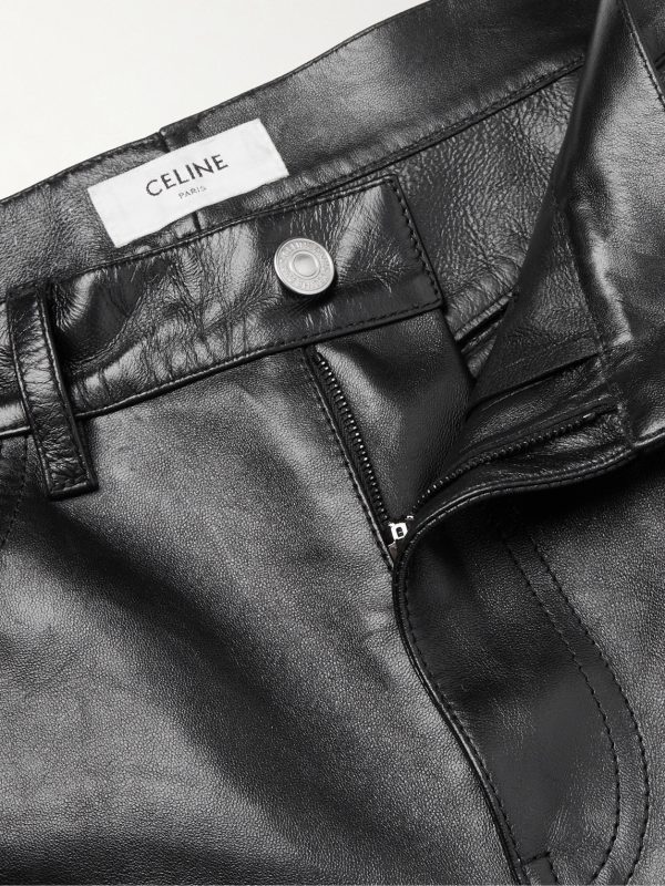 Panelled Full-Grain Leather Trousers - E1 Panelled Full-Grain Leather Trousers - E1