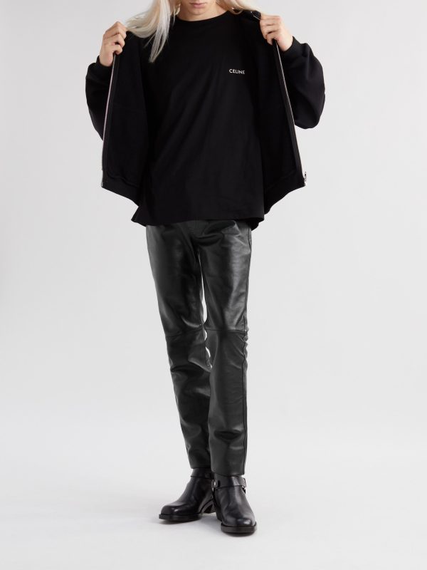 Panelled Full-Grain Leather Trousers - OU Panelled Full-Grain Leather Trousers - OU