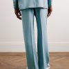 Straight-Leg Pleated Twill Trousers - BK Straight-Leg Pleated Twill Trousers - BK