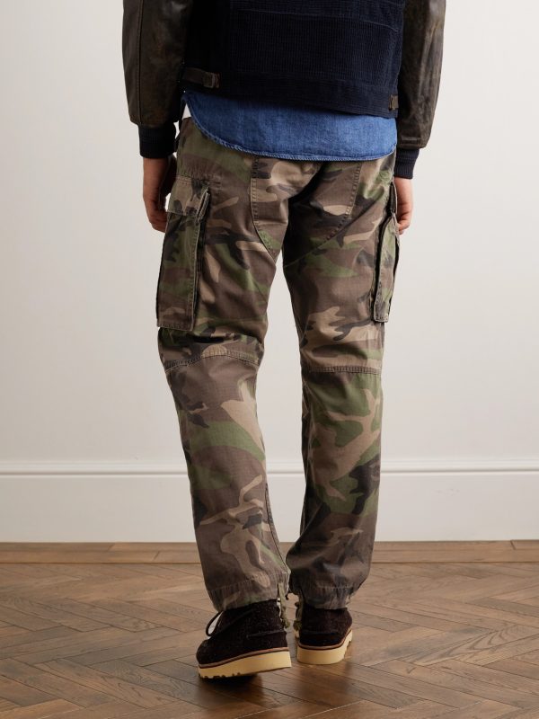 Tapered Camouflage-Print Cotton-Ripstop Cargo Trousers - BK Tapered Camouflage-Print Cotton-Ripstop Cargo Trousers - BK