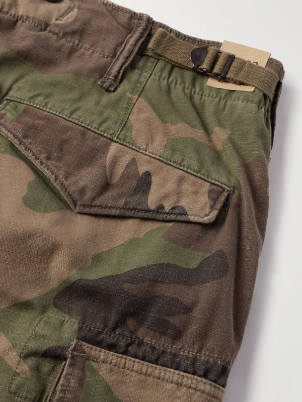 Tapered Camouflage-Print Cotton-Ripstop Cargo Trousers - CU Tapered Camouflage-Print Cotton-Ripstop Cargo Trousers - CU