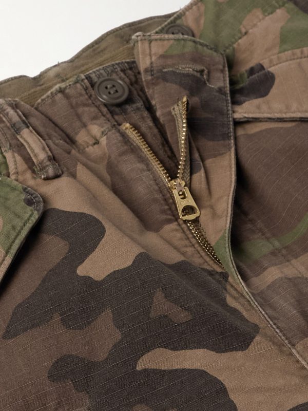 Tapered Camouflage-Print Cotton-Ripstop Cargo Trousers - E1 Tapered Camouflage-Print Cotton-Ripstop Cargo Trousers - E1