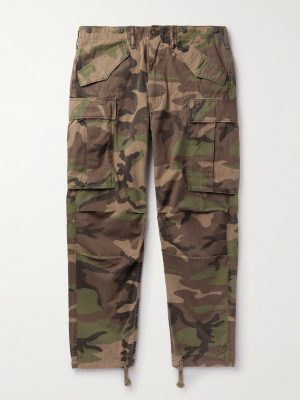 Tapered Camouflage-Print Cotton-Ripstop Cargo Trousers Tapered Camouflage-Print Cotton-Ripstop Cargo Trousers