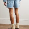 Straight-Leg Belted Faux Suede Shorts - BK Straight-Leg Belted Faux Suede Shorts - BK