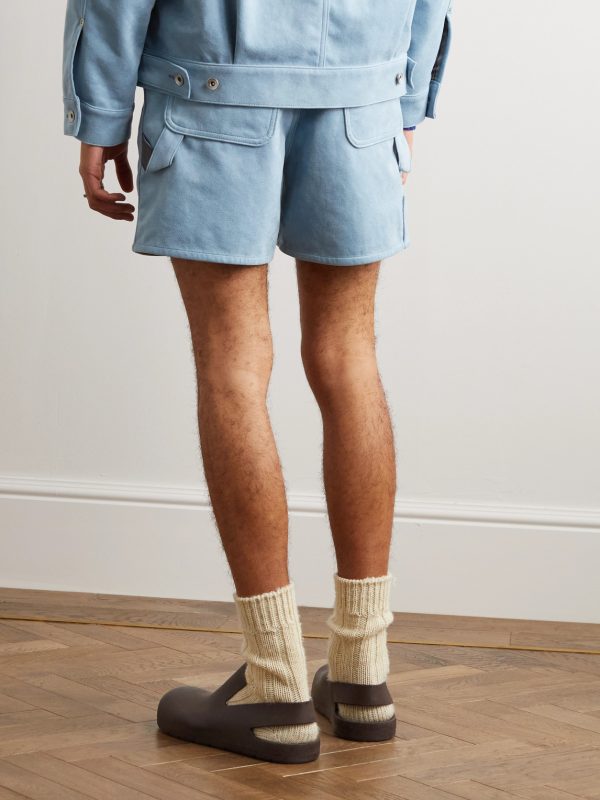 Straight-Leg Belted Faux Suede Shorts - BK Straight-Leg Belted Faux Suede Shorts - BK