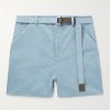 Straight-Leg Belted Faux Suede Shorts Straight-Leg Belted Faux Suede Shorts