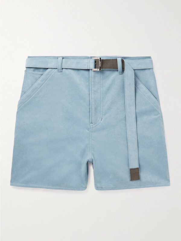 Straight-Leg Belted Faux Suede Shorts Straight-Leg Belted Faux Suede Shorts