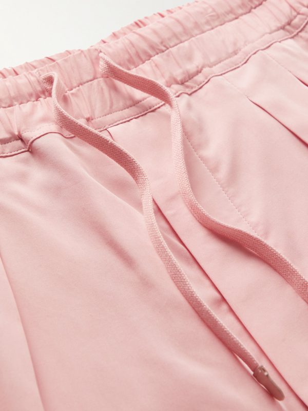 Straight-Leg Pleated Lyocell Drawstring Shorts - E1 Straight-Leg Pleated Lyocell Drawstring Shorts - E1