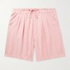 Straight-Leg Pleated Lyocell Drawstring Shorts Straight-Leg Pleated Lyocell Drawstring Shorts