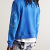 Pigment Spray Star Leather-Trimmed Cotton-Jersey Hoodie - BK