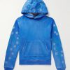 Pigment Spray Star Leather-Trimmed Cotton-Jersey Hoodie